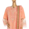 Bin Saeed Stitched 3 Piece Luxury Plain Cotton Vol-03 Collection-LF-1726-Peach - Image 2